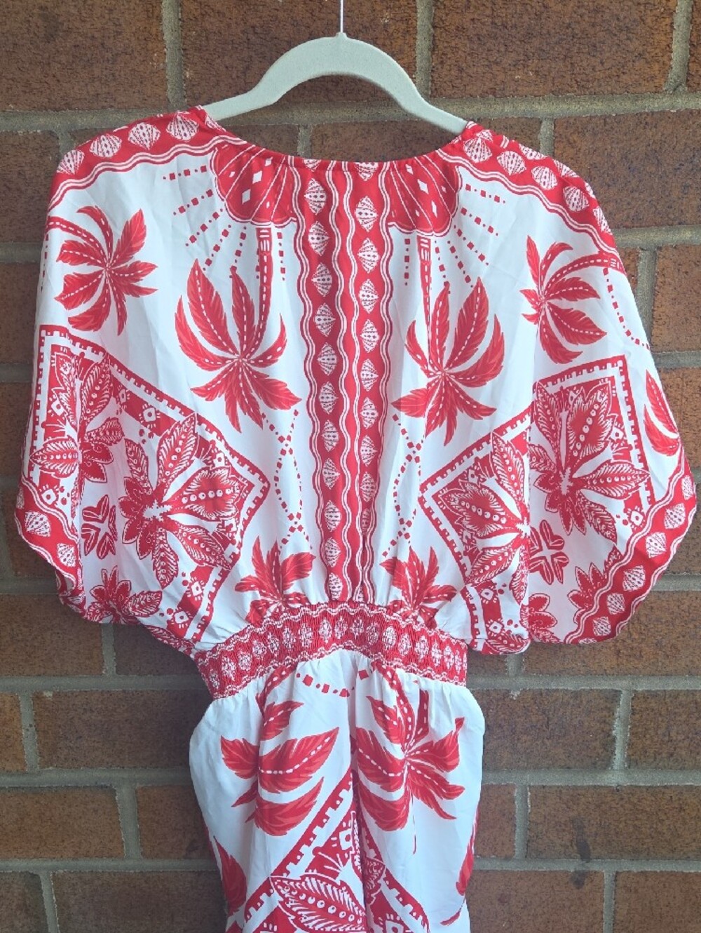 Cupshe White & Coral Patterned Dress - Picture 5 of 9